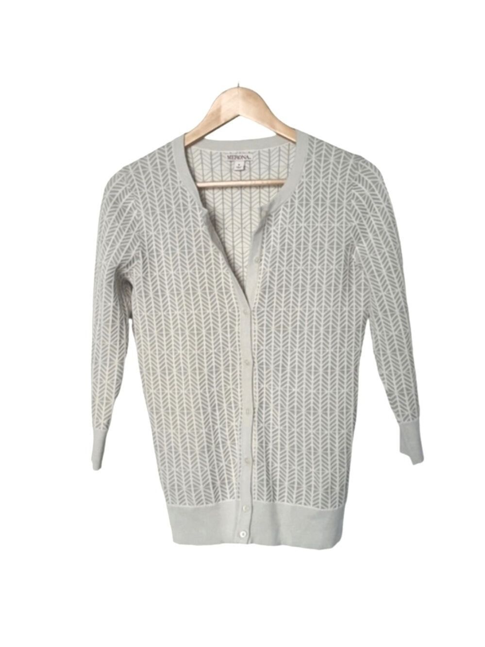 Merona Long Sleeve Knit Cardigan Crew Neck Size S Neutral